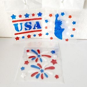 3PCS Patriotic Window Gel Clings